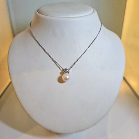 zilveren parel ketting