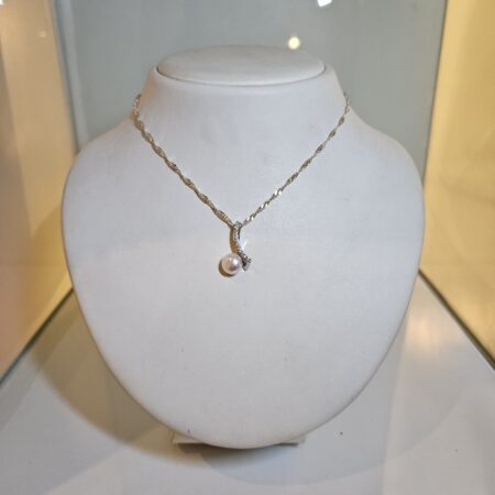 zilveren parel ketting