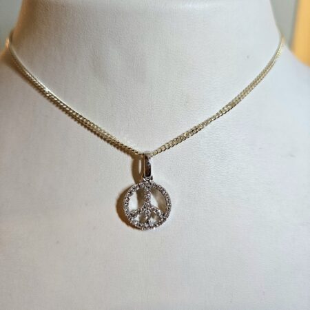 zilveren peace ketting